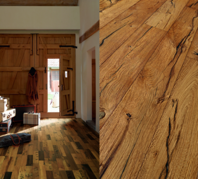 Piso rústico de madera recuperado